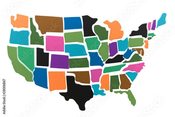 Obraz USA map puzzle outline
