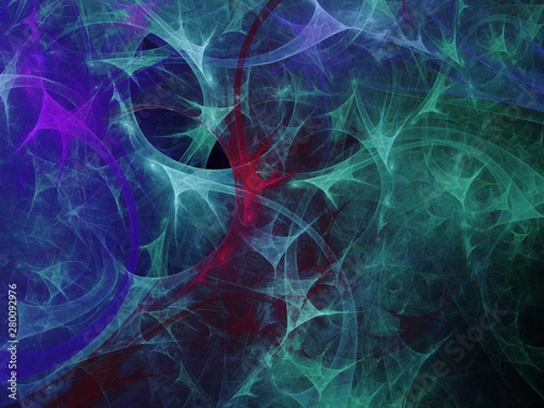 Fototapeta blue abstract fractal background 3d rendering illustration