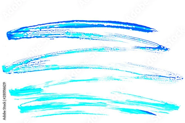 Obraz Beautiful abstract brushstrokes with colorful gouache paint on white paper for backgrounds 