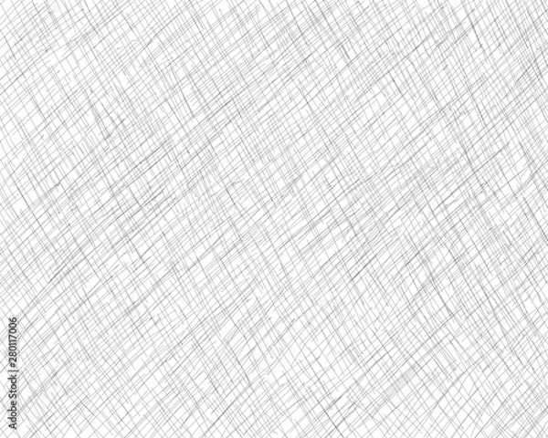Fototapeta Hand drawn cross-hatching with a pencil. Oblique grey fine lines, scribble, Doodle, daub. Vector design element with the ability to overlay. Isolated background.
