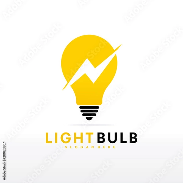 Obraz Light bulb logo idea symbol design - vector 