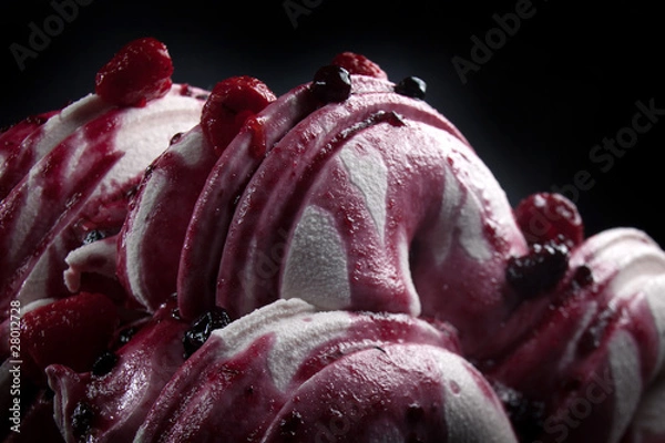 Obraz ice cream with forest fruit topping