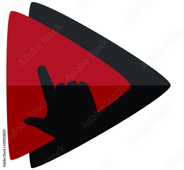 Fototapeta Play button with hand cursor symbol