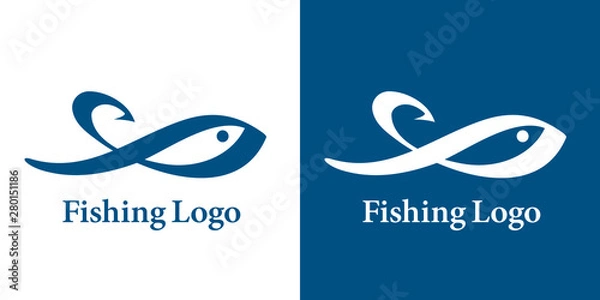 Obraz 魚や釣りのロゴ Fishing Logo vector