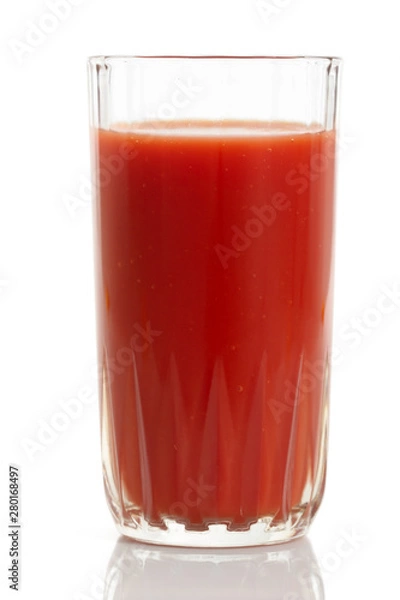 Obraz glass of tomato juice isolated on white background
