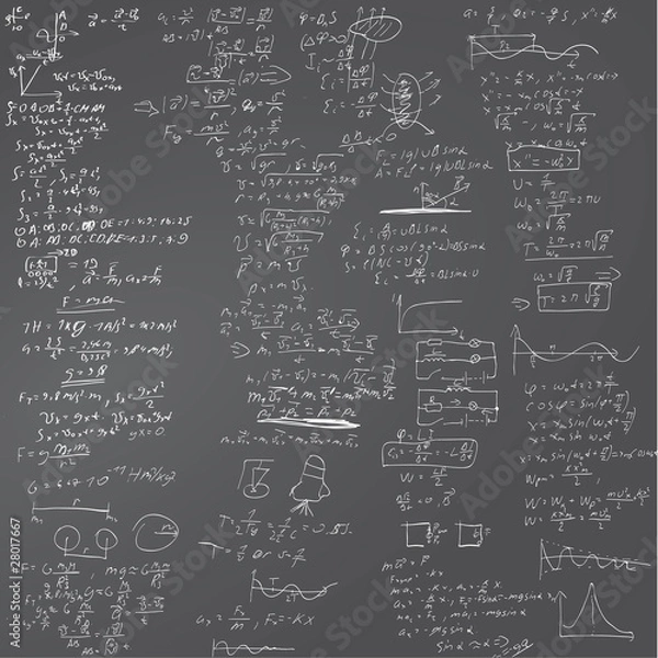 Obraz The vector background with physical formulas