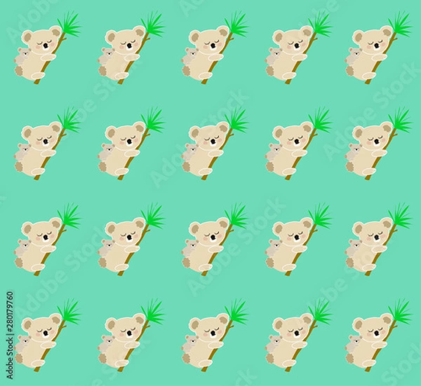 Obraz Cute koala seamless pattern with animals vector