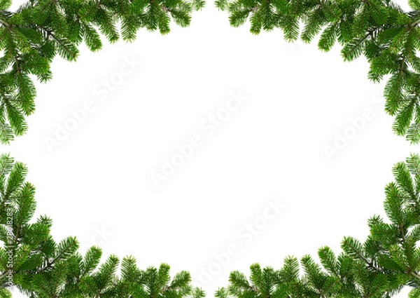 Obraz Rahmen aus Tannenzweigen