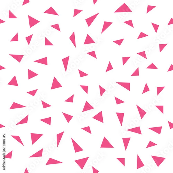 Obraz White background seamless pink triangle shape pattern vector