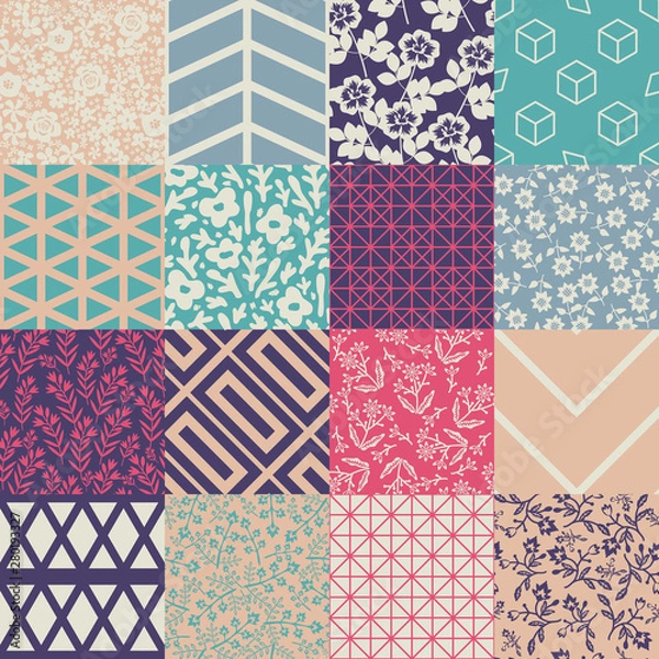 Fototapeta Seamless patterns set