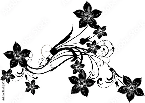 Obraz arabesque floral noir