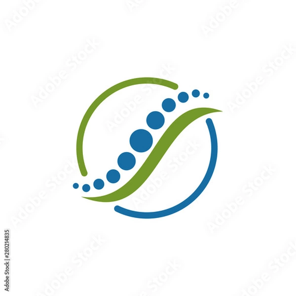 Obraz square chiropractic spine logo design vector icon anatomy logo