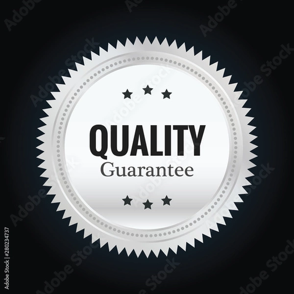 Obraz Silver stamp, sticker, badge on color background.