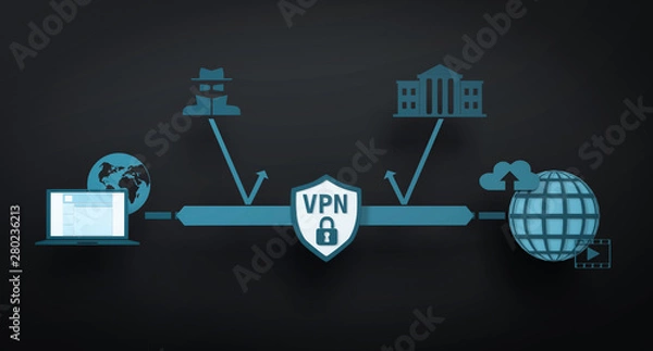Obraz 3D Illustration VPN