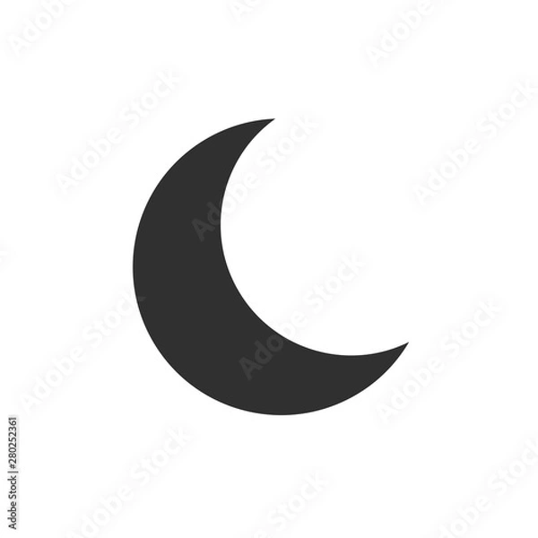 Obraz Moon icon template color editable. Moon symbol vector sign isolated on white background. Simple logo vector illustration for graphic and web design.