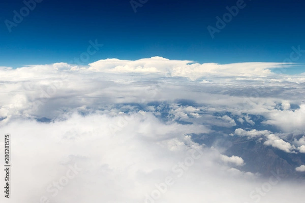Fototapeta Clouds, a view from airplane window