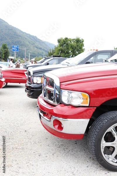 Obraz red car on the road