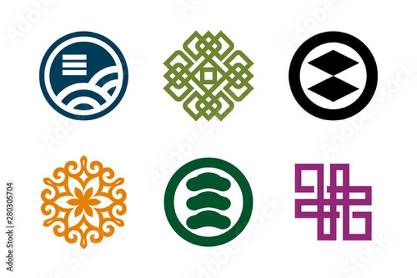 Obraz Logo Set asian style design