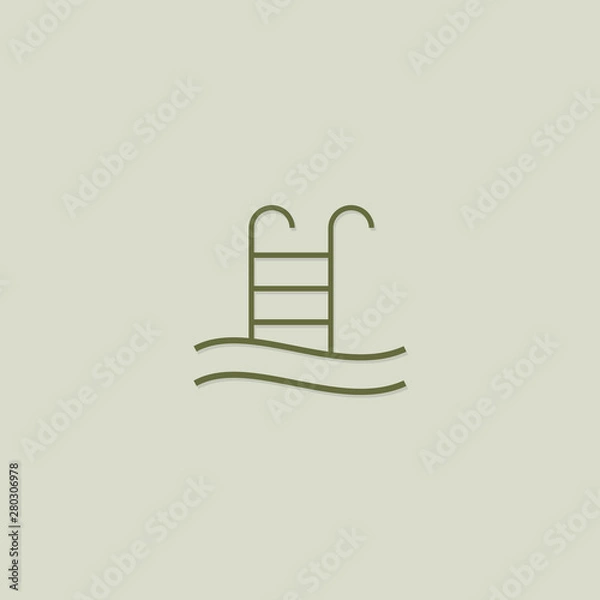 Obraz swimming pool stair icon vector