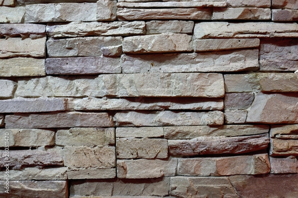 Fototapeta old brick wall with stone