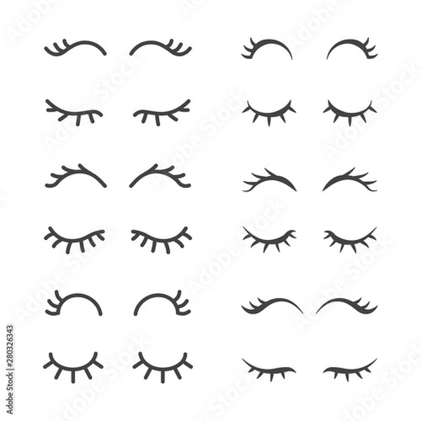 Obraz set of Eyelashes design elements