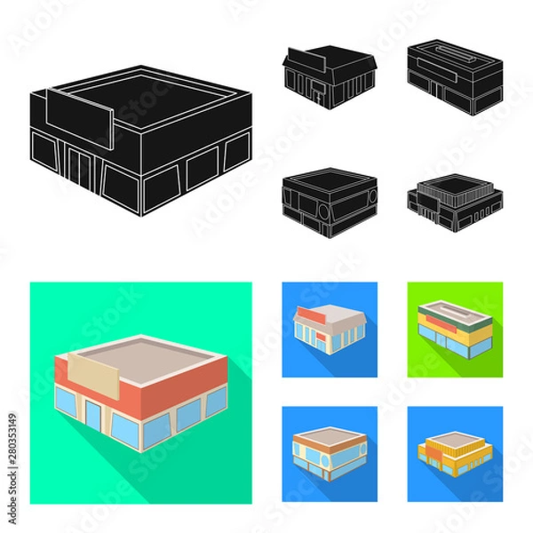 Fototapeta Isolated object of and urban icon. Collection of and house stock symbol for web.