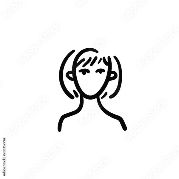 Fototapeta Hand drawn person. Simple vector icon