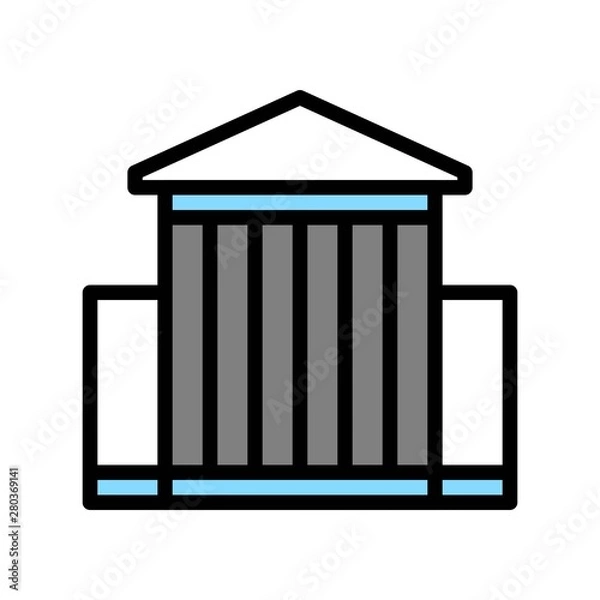 Fototapeta building editable stroke icon of conventional center in filled design.