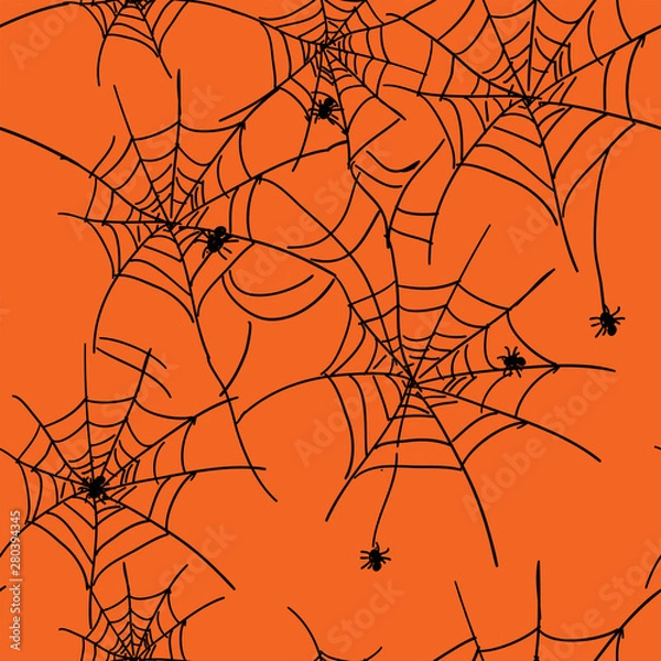 Obraz Simple seamless pattern with spederweb for greeting halloween postcard
