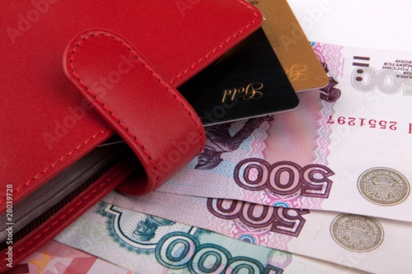 Obraz Портмоне, кредитки и деньги
