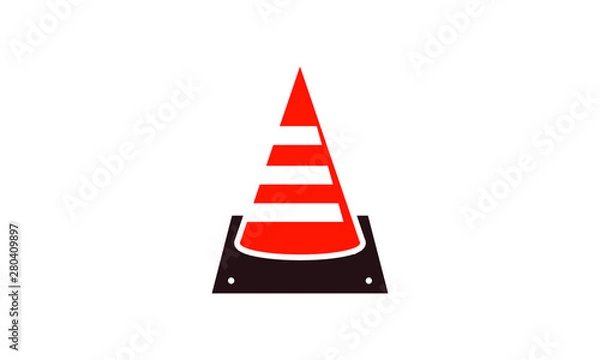 Obraz Traffic cone icon. vector graphics