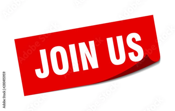 Fototapeta join us sticker. join us square isolated sign. join us