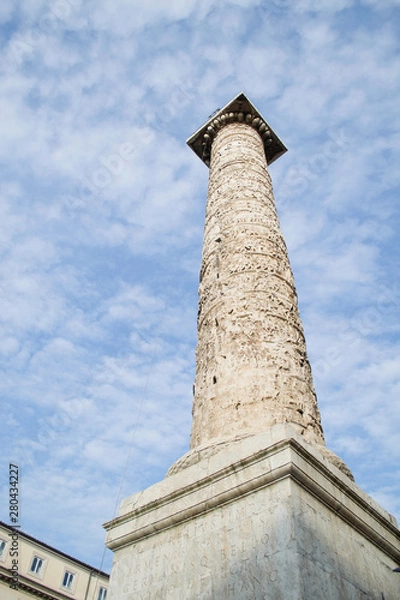 Fototapeta Detail of Column of Marcus Aurelius in Rome Italy