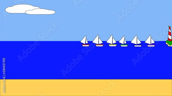 Obraz barcos arcoiris