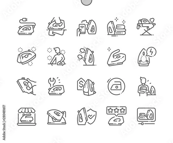 Obraz Iron Well-crafted Pixel Perfect Vector Thin Line Icons 30 2x Grid for Web Graphics and Apps. Simple Minimal Pictogram