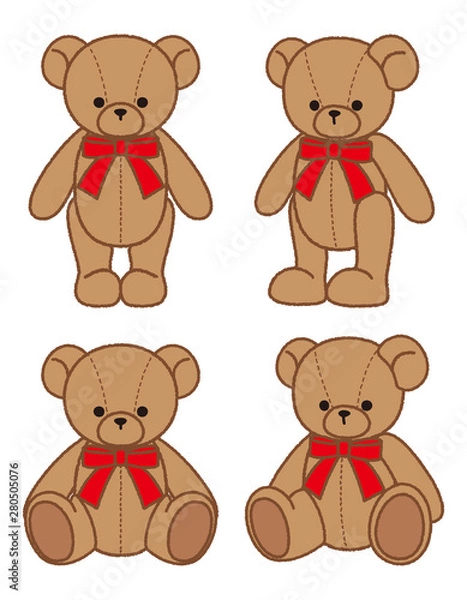 Obraz テディベア_リボン