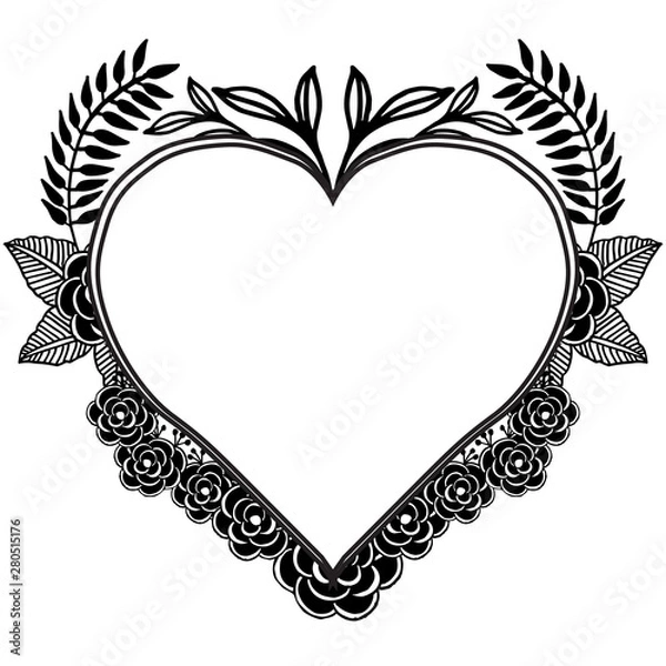 Obraz Shape of card, ornate and pattern floral frame, unique flower and leaf. Vector