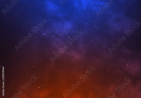 Fototapeta Red fire versus blue ice abstract background texture