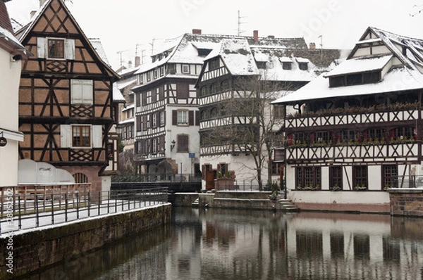 Obraz Old half-timbered houses in winter