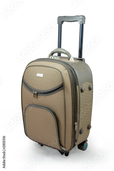 Obraz beige travel suitcase - isolated