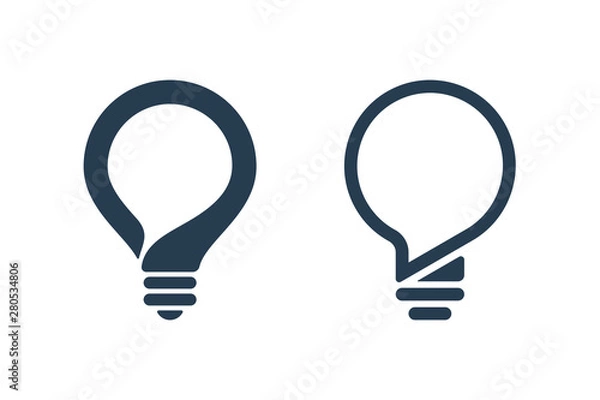 Fototapeta Bulb icons with speech bubble