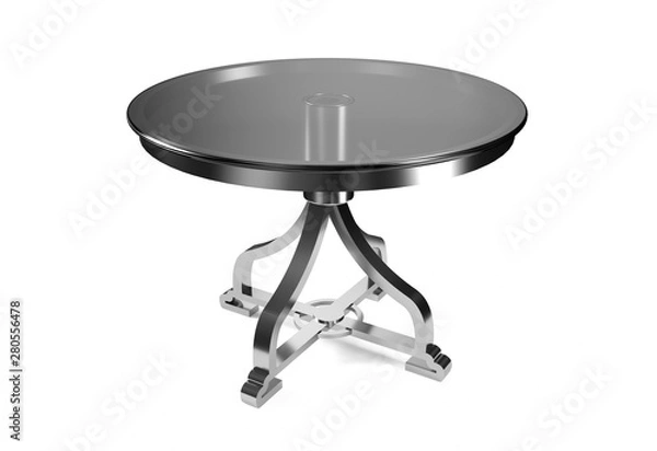 Fototapeta Modern galss table isolated on a white background 3d render