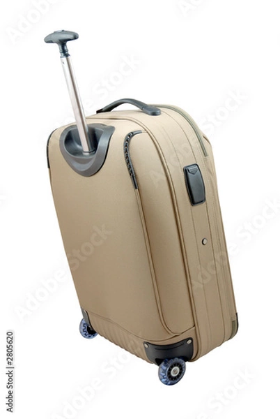 Obraz beige travel suitcase - isolated