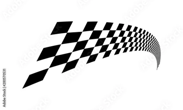 Fototapeta Racing flag Design Template. Race flag Design Vector. Speed Flag Simple Design Illustration Vector.