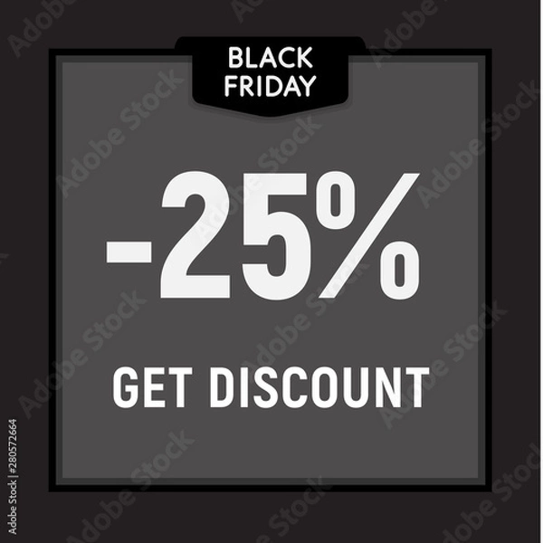 Fototapeta Black friday sale, limited offer, get discount web button. Vector poster.