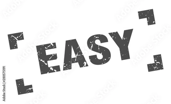 Obraz easy stamp. easy square grunge sign. easy