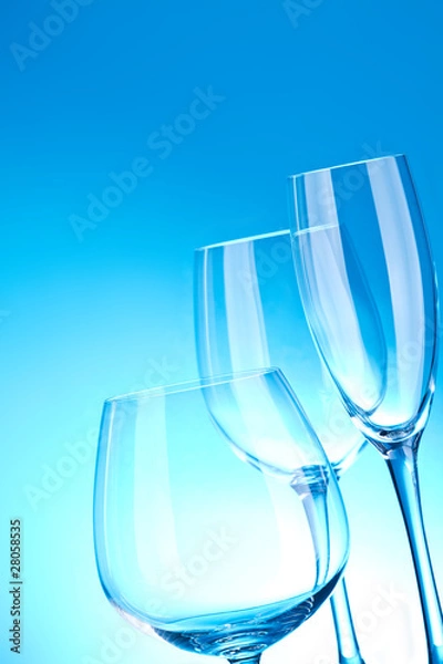 Obraz brilliant glass with a blue background
