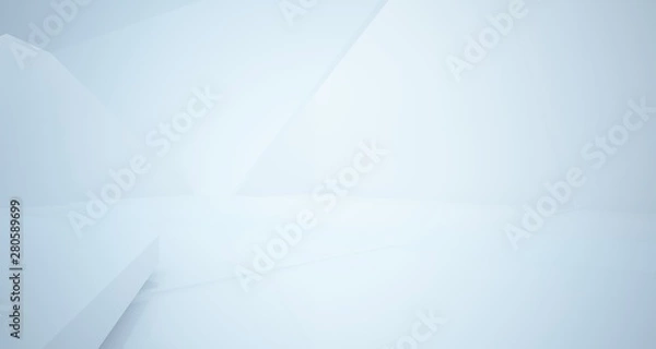 Fototapeta Abstract white interior with window. 3D illustration and rendering.