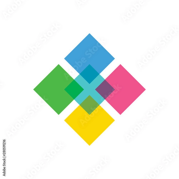 Obraz Abstract square overlaping logo template vector