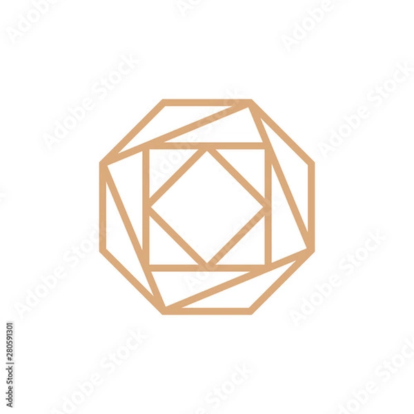 Obraz Abstract line  octagon logo template